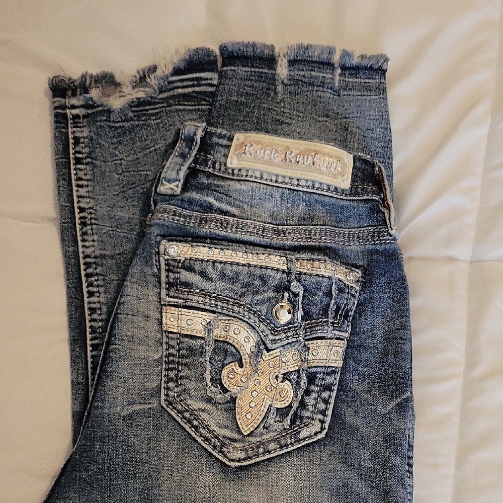 Rock Revival Blue Distressed Women's Jeans